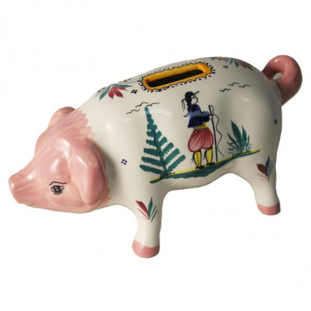 TIRELIRE COCHON 20CM "CAMPAGNE" HOMME